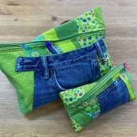 2 Patchworktaschen mit Jeanselementen - Set