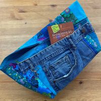 Patchwork bag with denim elements - Blue