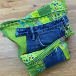 2 Patchwork bags with denim elements - Set