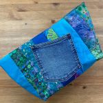 Patchwork bag with denim elements - Blue