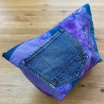 Patchwork bag with denim elements - LilacBlue