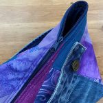 Patchwork bag with denim elements - LilacBlue